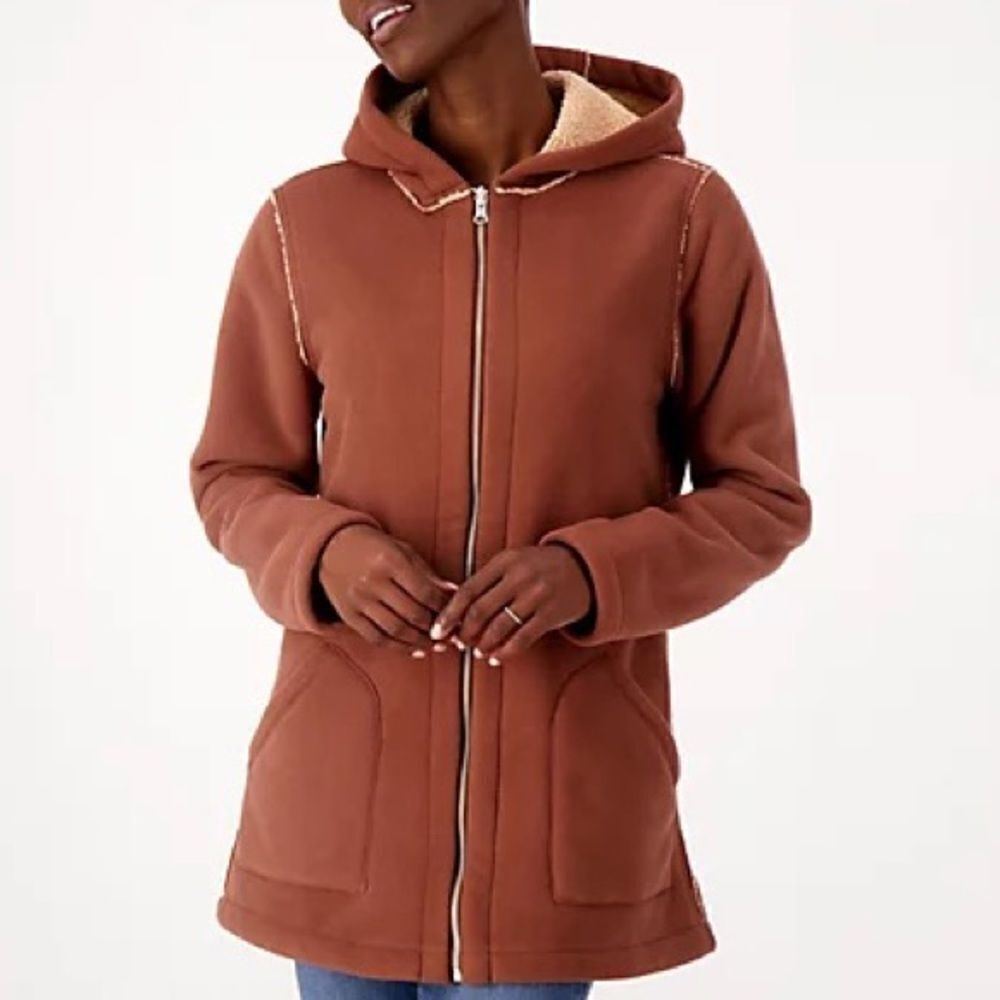 Susan Graver Weekend Reversible Polar Fleece & Sherpa Coat